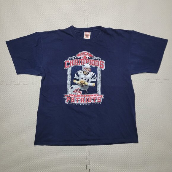 New England Patriots 2004 Champions Men's Tshirt Size 2X Navy Blue - Picture 1 of 5